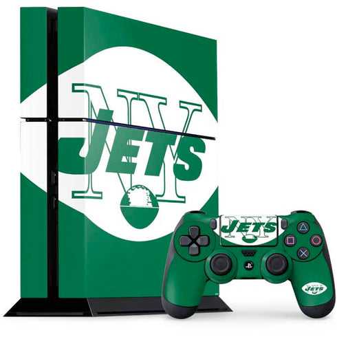 NFL New York Jets Retro Logo PS4 Console and Controller Bundle Skin