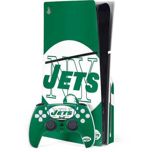 NFL New York Jets Retro Logo PS5 Slim Disk Bundle Skin