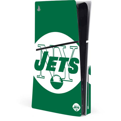 NFL New York Jets Retro Logo PS5 Slim Disk Console Skin