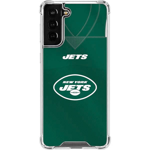 NFL New York Jets Team Jersey Galaxy S21 FE Clear Case