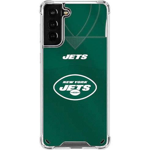NFL New York Jets Team Jersey Galaxy S21 Plus 5G Clear Case