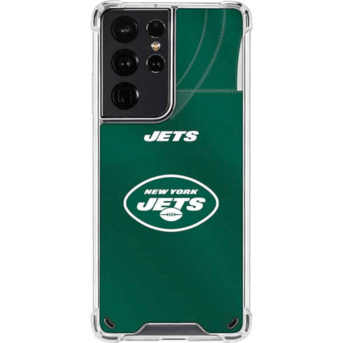 NFL New York Jets Team Jersey Galaxy S21 Ultra 5G Clear Case