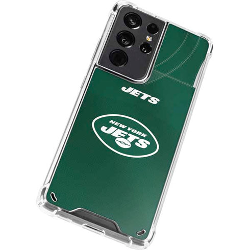 NFL New York Jets Team Jersey Galaxy S21 Ultra 5G Clear Case