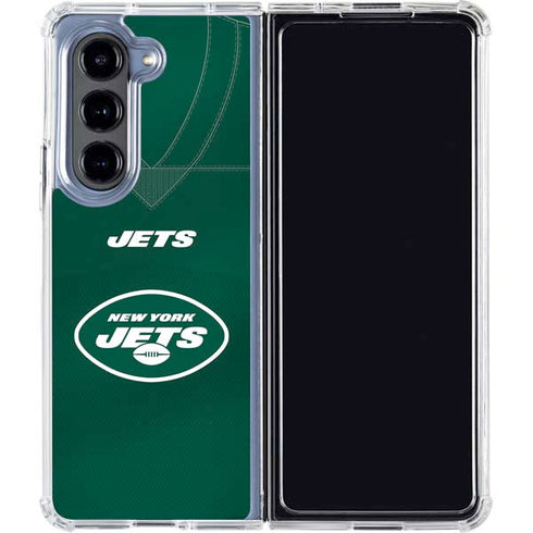NFL New York Jets Team Jersey Galaxy Z Fold5 5G Clear Case