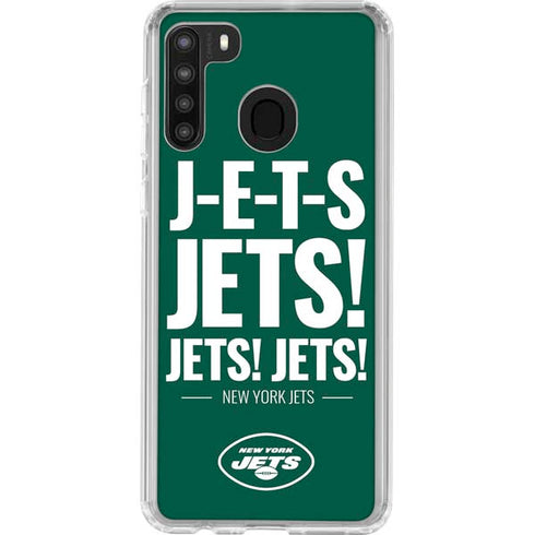 NFL New York Jets Team Motto Galaxy A21 Clear Case