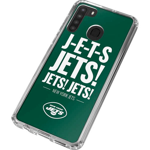 NFL New York Jets Team Motto Galaxy A21 Clear Case