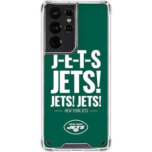 NFL New York Jets Team Motto Galaxy S21 Ultra 5G Clear Case