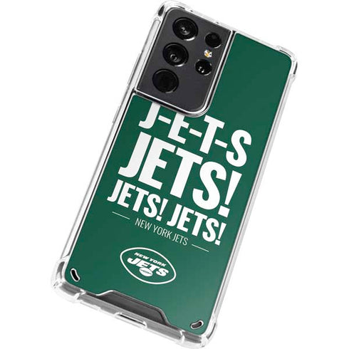 NFL New York Jets Team Motto Galaxy S21 Ultra 5G Clear Case