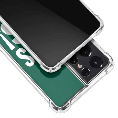 NFL New York Jets Team Motto Galaxy S21 Ultra 5G Clear Case
