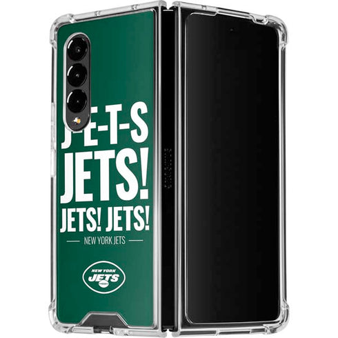 NFL New York Jets Team Motto Galaxy Z Fold4 5G Clear Case