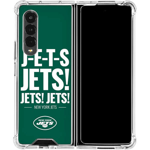 NFL New York Jets Team Motto Galaxy Z Fold4 5G Clear Case