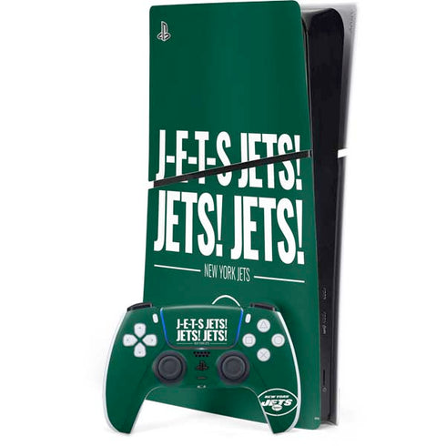 NFL New York Jets Team Motto PS5 Slim Digital Edition Console Skin