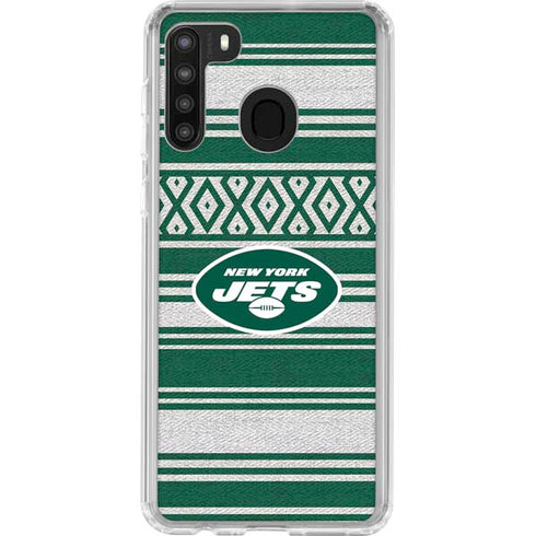 NFL New York Jets Trailblazer Galaxy A21 Clear Case