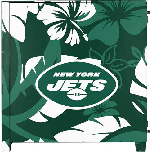 NFL New York Jets Tropical Print Corsair 4000D Tempered Glass Mid-Tower ATX Case Skin