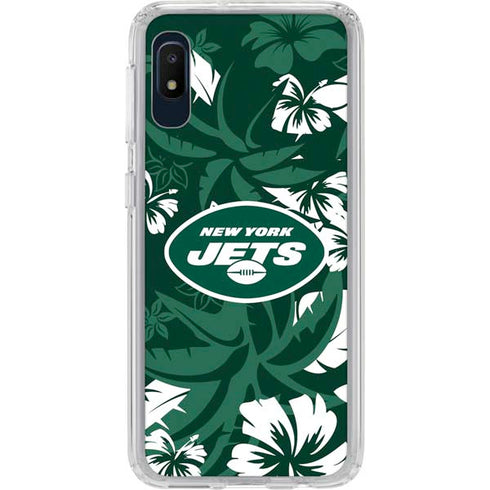 NFL New York Jets Tropical Print Galaxy A10e Clear Case