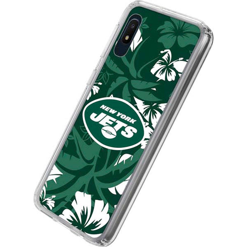 NFL New York Jets Tropical Print Galaxy A10e Clear Case