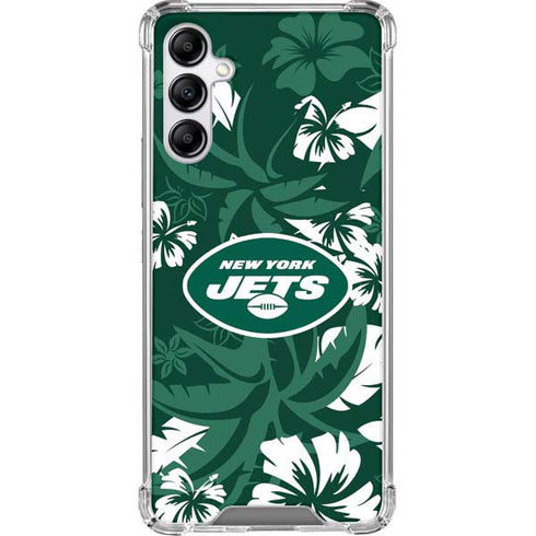 NFL New York Jets Tropical Print Galaxy A14 5G Clear Case