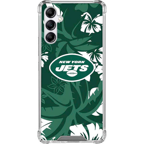 NFL New York Jets Tropical Print Galaxy A15 5G Clear Case