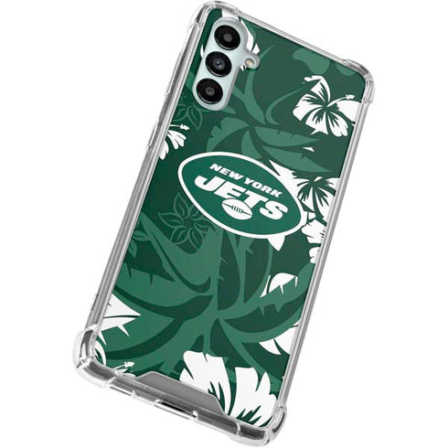 NFL New York Jets Tropical Print Galaxy A15 5G Clear Case