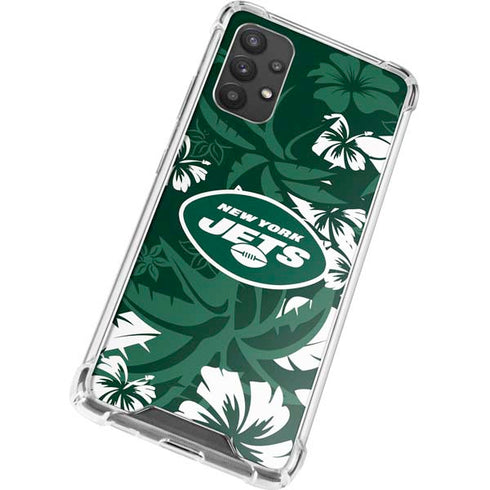 NFL New York Jets Tropical Print Galaxy A32 5G Clear Case