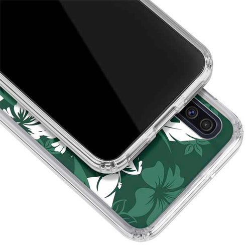 NFL New York Jets Tropical Print Galaxy A50 Clear Case