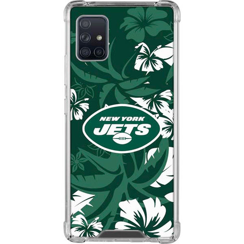 NFL New York Jets Tropical Print Galaxy A51 5G Clear Case
