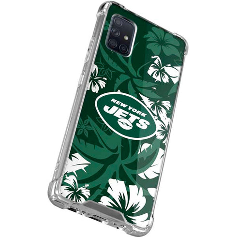 NFL New York Jets Tropical Print Galaxy A51 5G Clear Case