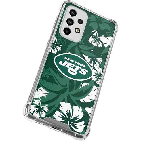 NFL New York Jets Tropical Print Galaxy A53 5G Clear Case