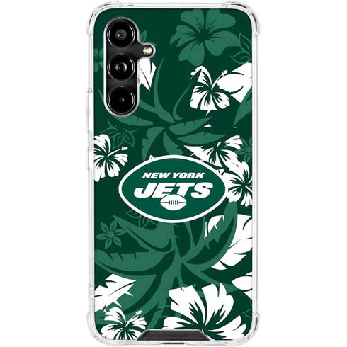 NFL New York Jets Tropical Print Galaxy A54 5G Clear Case