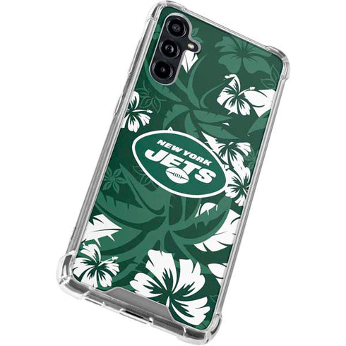 NFL New York Jets Tropical Print Galaxy A54 5G Clear Case