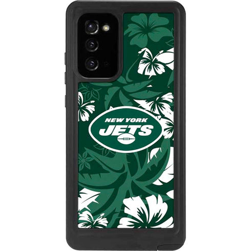 NFL New York Jets Tropical Print Galaxy Note20 5G Waterproof Case