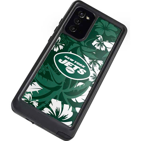 NFL New York Jets Tropical Print Galaxy Note20 5G Waterproof Case