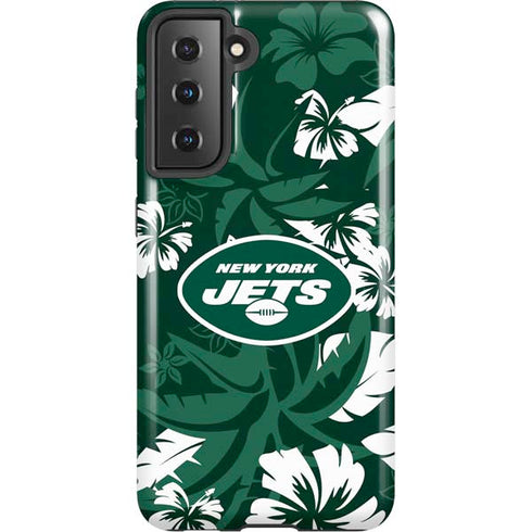 NFL New York Jets Tropical Print Galaxy S21 5G Pro Case