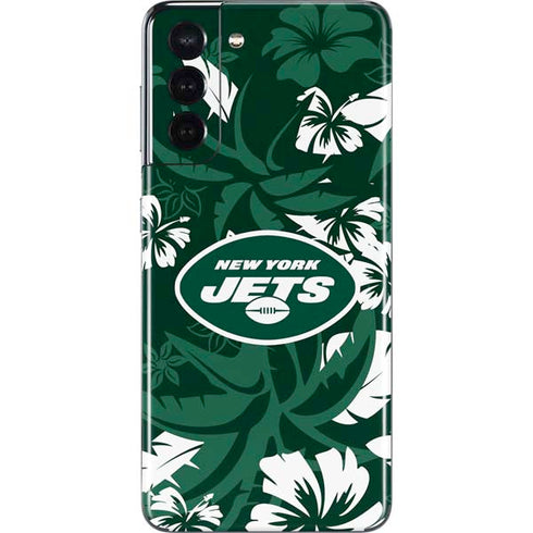 NFL New York Jets Tropical Print Galaxy S21 5G Skin