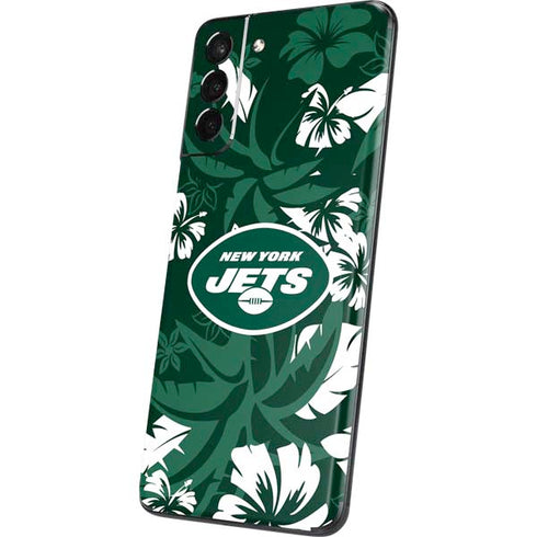 NFL New York Jets Tropical Print Galaxy S21 5G Skin