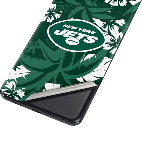 NFL New York Jets Tropical Print Galaxy S21 5G Skin