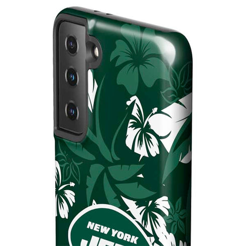 NFL New York Jets Tropical Print Galaxy S21 FE Pro Case