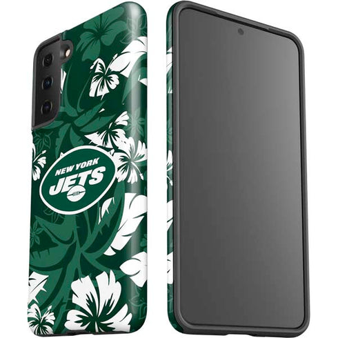 NFL New York Jets Tropical Print Galaxy S21 FE Pro Case