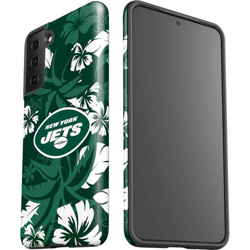 NFL New York Jets Tropical Print Galaxy S21 Plus 5G Pro Case