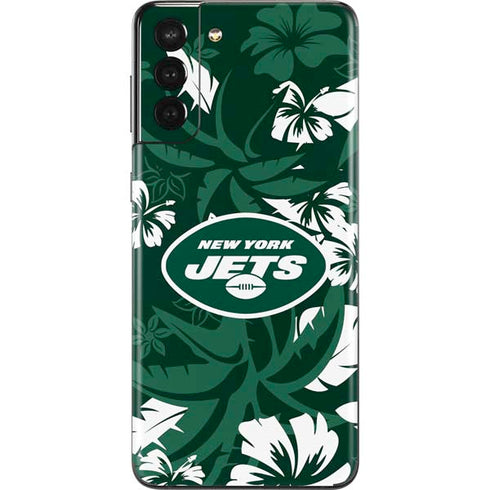 NFL New York Jets Tropical Print Galaxy S21 Plus 5G Skin