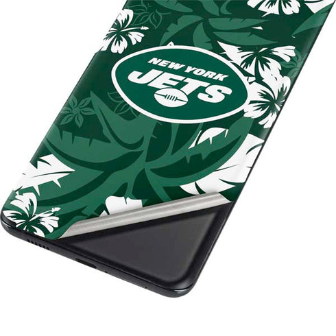 NFL New York Jets Tropical Print Galaxy S21 Plus 5G Skin