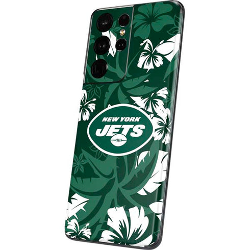NFL New York Jets Tropical Print Galaxy S21 Ultra 5G Skin