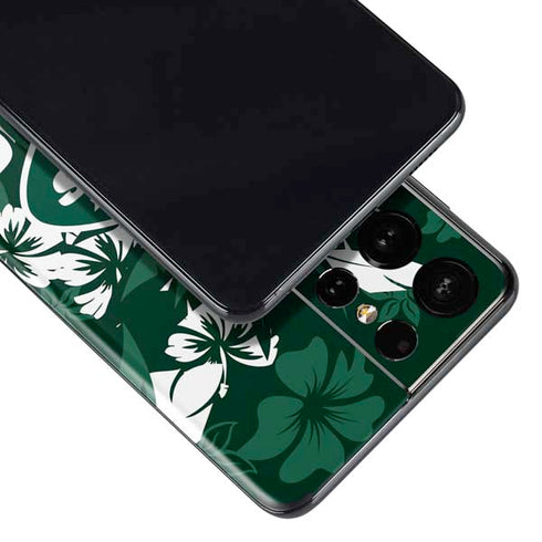 NFL New York Jets Tropical Print Galaxy S21 Ultra 5G Skin