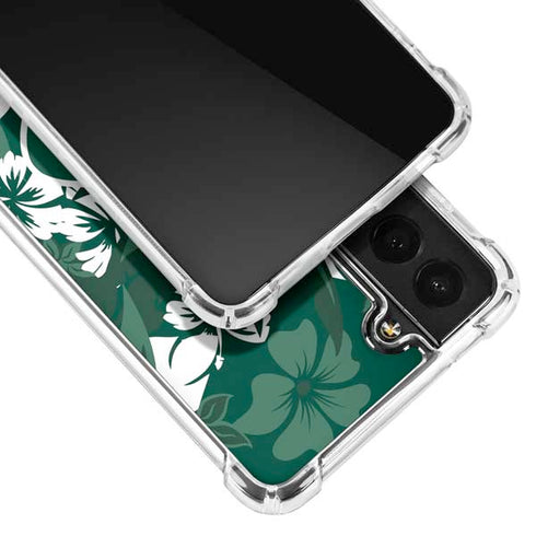 NFL New York Jets Tropical Print Galaxy S22 Plus Clear Case