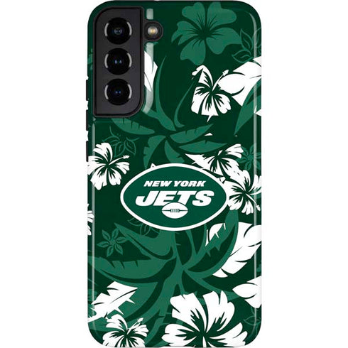 NFL New York Jets Tropical Print Galaxy S22 Plus Pro Case