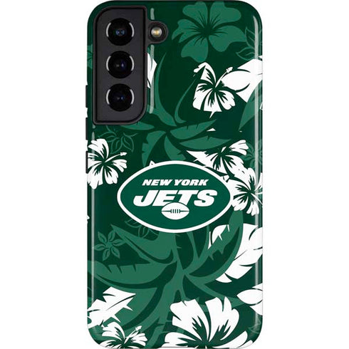 NFL New York Jets Tropical Print Galaxy S22 Pro Case