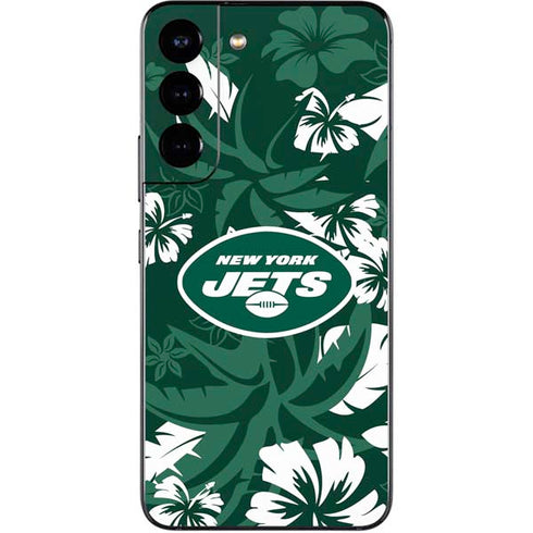 NFL New York Jets Tropical Print Galaxy S22 Skin