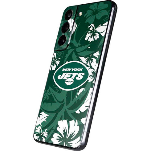 NFL New York Jets Tropical Print Galaxy S22 Skin