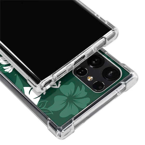 NFL New York Jets Tropical Print Galaxy S22 Ultra Clear Case