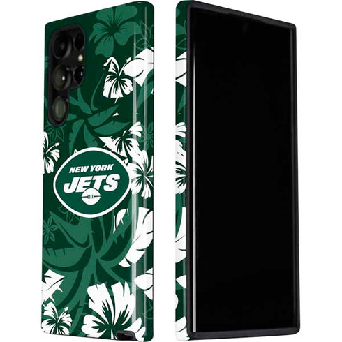 NFL New York Jets Tropical Print Galaxy S22 Ultra Pro Case